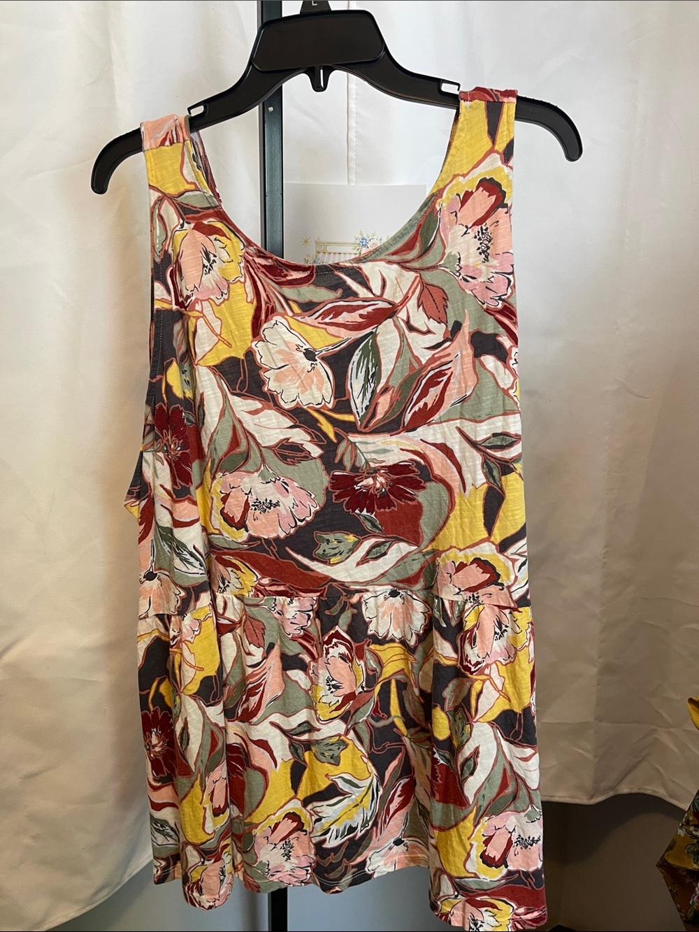torrid Floral Sleeveless Peplum Tank - Yellow, Pink, Red